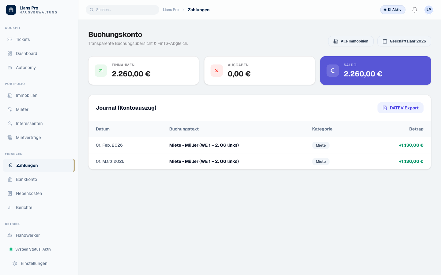 Finanz Übersicht